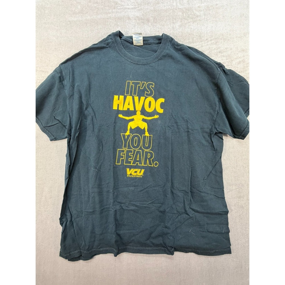 NCAA VCU Rams Basketball "It's HAVOC Time"‎ Shirt Black Gold XL